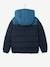 Two-tone Hooded Jacket with Recycled Polyester Padding, for Boys Electric Blue+hazel+sage green 