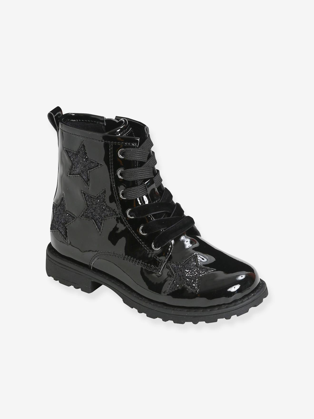 Lace Up Ankle Boots for Girls black