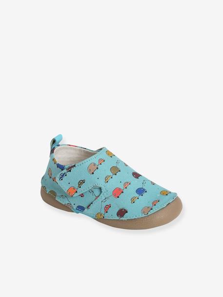 Printed Fabric Booties for Baby Boys Blue/Print 