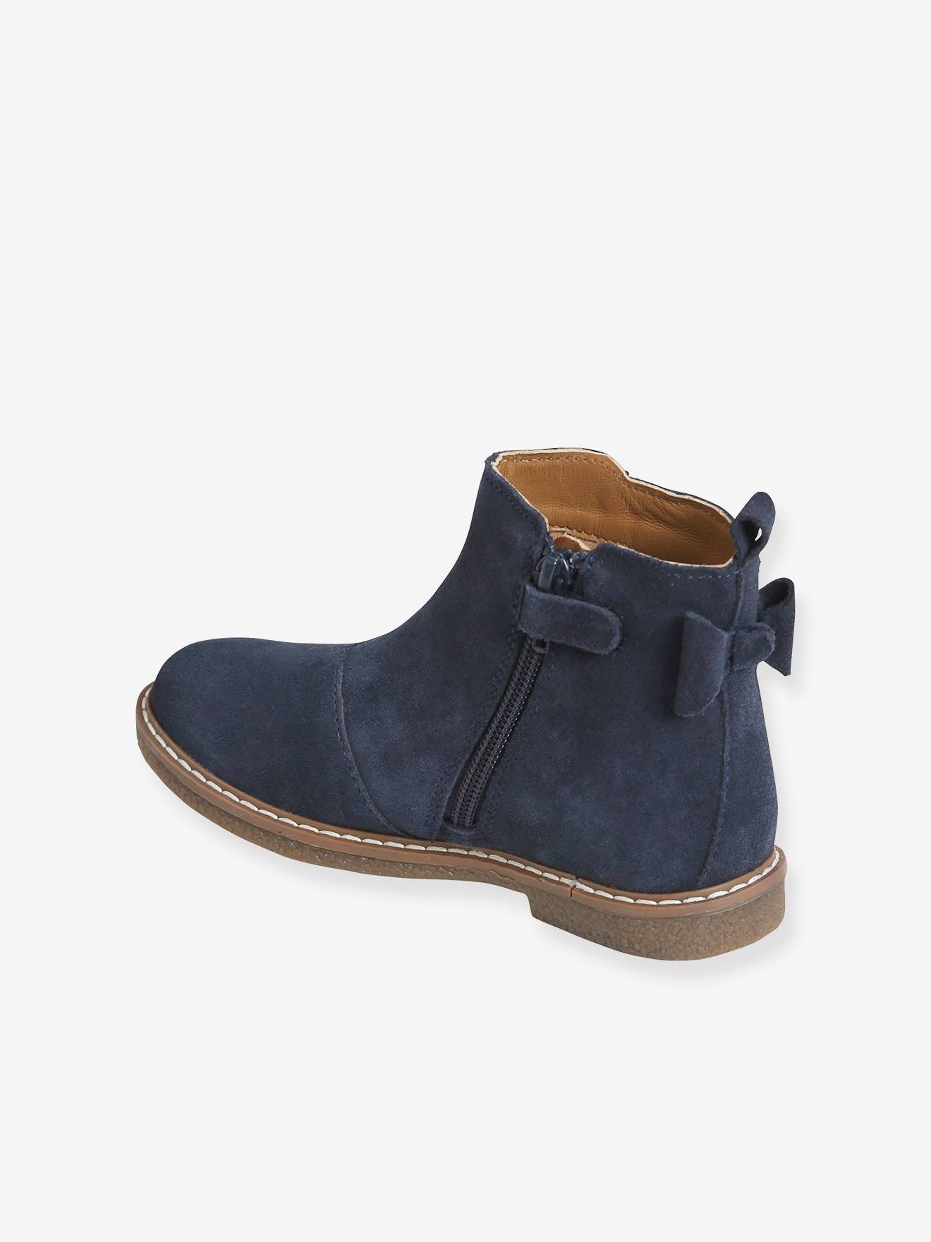 Girls navy cheap leather boots