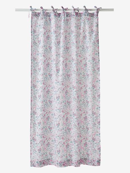 Semi-Sheer Curtain, Victoria White/Print 