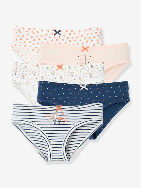 Pack of 5 Fancy Briefs for Girls White 