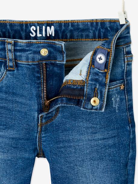 MEDIUM Hip MorphologiK Slim Leg Waterless & Distressed Jeans for Girls BLACK DARK SOLID+Dark Blue+Denim Blue 