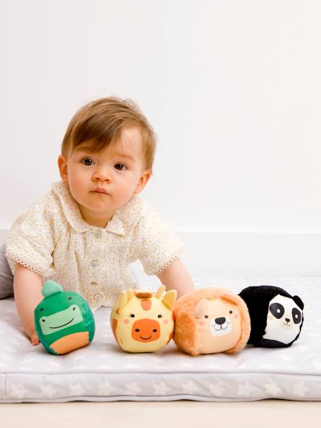 Dooballs - Set of 4 Soft Animal Balls - BABYTOLOVE Blue+multicolor+Orange 