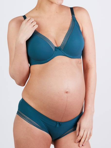 Maternity & Nursing Bra with Underwires, Milk by CACHE COEUR Black+Dark Red+Green+PINK LIGHT SOLID 