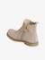 Leather Boots with Zip & Elastic for Girls black+brown+Pink+Shimmery Beige 