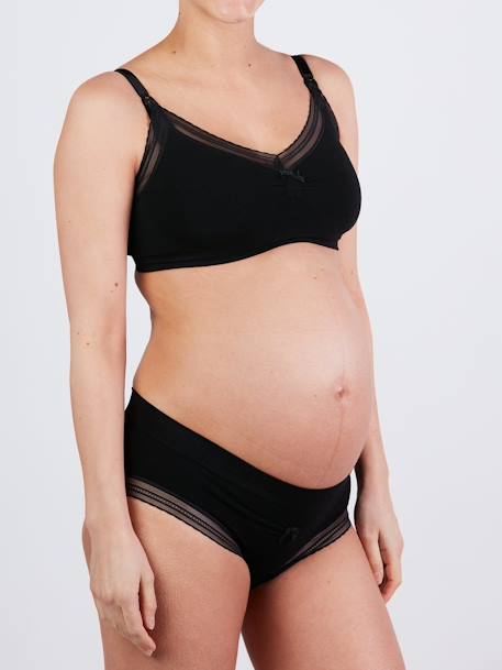 Seamless Low Waist Shorts, Milk by CACHE COEUR Black+PINK LIGHT SOLID 