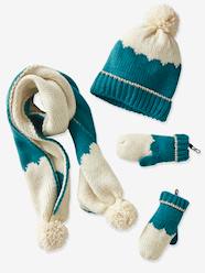 Beanie + Scarf + Mittens/Fingerless Gloves Set for Girls