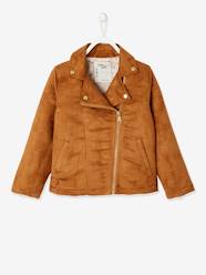 Girls-Coats & Jackets-Perfecto Style Jacket in Nubuck for Girls