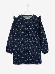 Girls-Accessories-School Supplies-Frilly Smock with Flowery Print for Girls