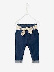 -Trousers with Fabric Belt for Babies