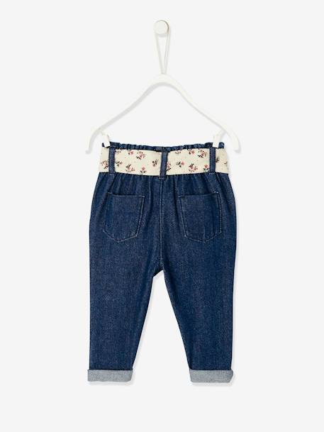 Trousers with Fabric Belt for Babies BLUE MEDIUM SOLID WITH DESIGN+Dark Blue 