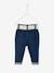 Trousers with Fabric Belt for Babies BLUE MEDIUM SOLID WITH DESIGN+Dark Blue 