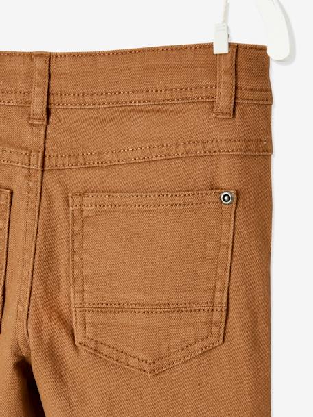 MorphologiK Slim Leg Waterless Jeans, WIDE Hip, for Boys BEIGE DARK SOLID WITH DESIGN 