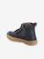 High Top Leather Trainers with Laces & Zip, for Boys Dark Blue 