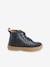 High Top Leather Trainers with Laces & Zip, for Boys Dark Blue 