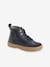 High Top Leather Trainers with Laces & Zip, for Boys Dark Blue 