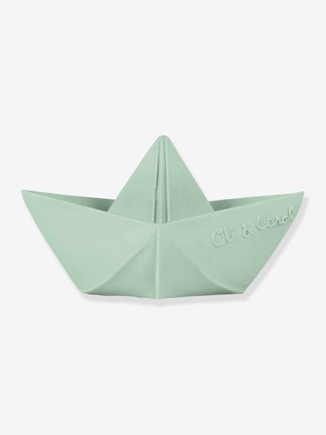 Origami Boat Bath Time Toy, by OLI & CAROL BEIGE LIGHT SOLID+BEIGE MEDIUM STRIPED+GREEN LIGHT SOLID 