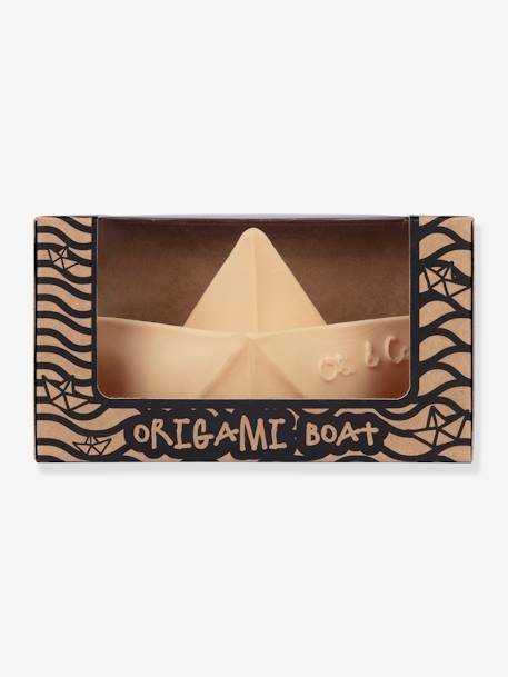 Origami Boat Bath Time Toy, by OLI & CAROL BEIGE LIGHT SOLID+BEIGE MEDIUM STRIPED+GREEN LIGHT SOLID 