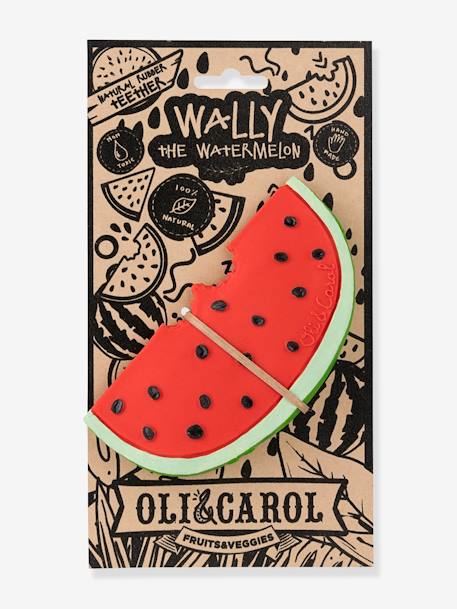 Wally the Watermelon Teether, by OLI & CAROL PINK BRIGHT SOLID 