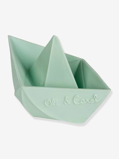 Origami Boat Bath Time Toy, by OLI & CAROL BEIGE LIGHT SOLID+BEIGE MEDIUM STRIPED+GREEN LIGHT SOLID 