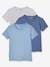 Pack of 3 Short Sleeve T-Shirts for Boys Light Blue 