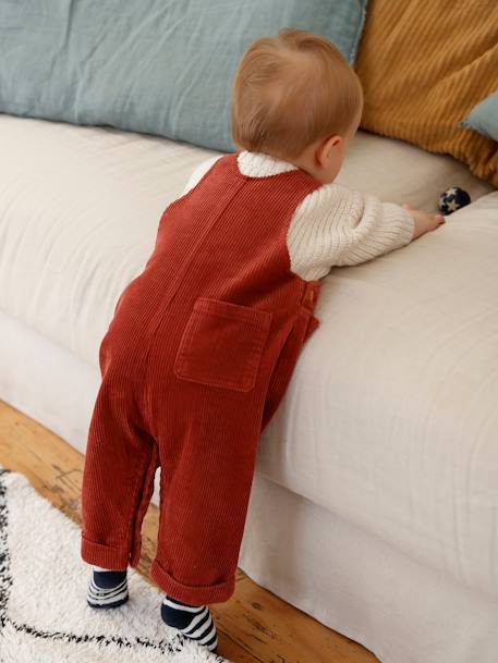 Corduroy Dungarees for Baby Boys Red 