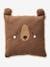 Square Bear Cub Cushion Brown 