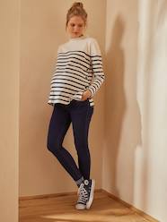 Maternity-Trousers-Skinny Leg Maternity Jeans with Seamless Belly-Wrap