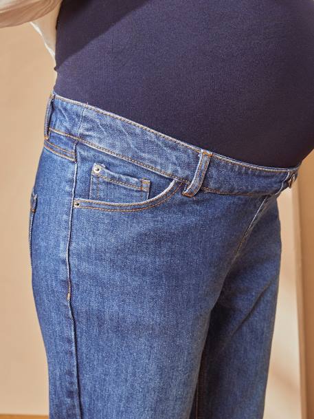 Maternity Jeans with Seamless Belly-Wrap BLUE LIGHT SOLID+Denim Blue+GREY MEDIUM SOLID 