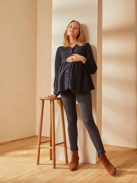 Seamless Treggings, Denim Effect, for Maternity BLUE LIGHT SOLID+Dark Blue+Grey Anthracite 