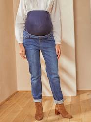 Maternity-Trousers-Maternity Jeans with Seamless Belly-Wrap