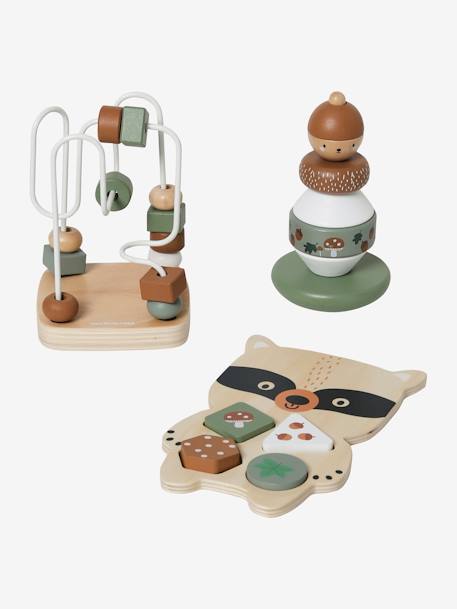 Green Forest Box Set with 3 Early Learning Toys in FSC® wood Light Green 