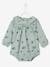 Romper Dungarees in Printed Velour for Babies Green/Print 