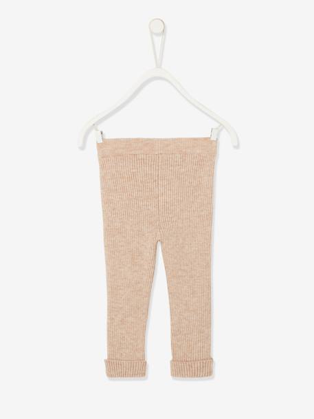 Fine Knit Leggings for Babies Beige 