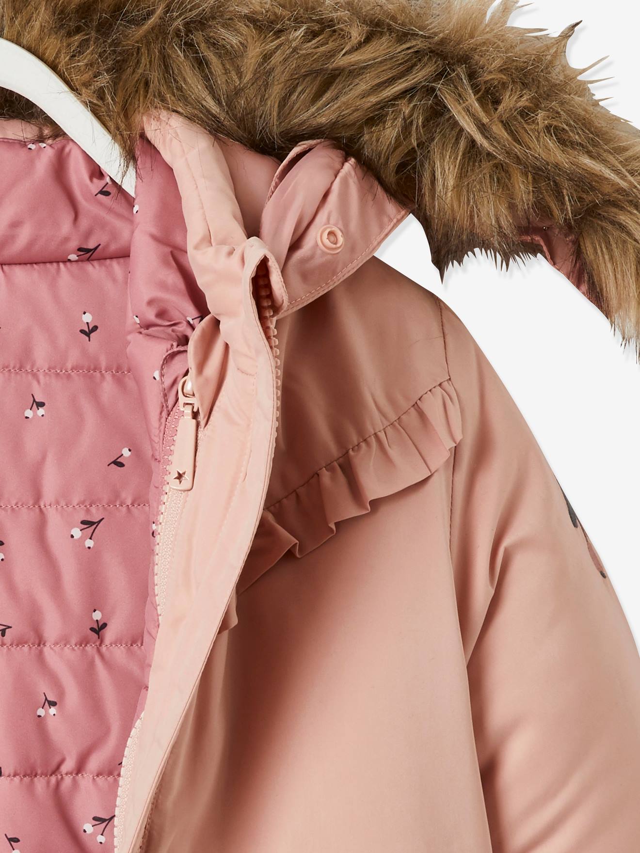 Girls pink store parka coat