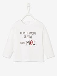 Baby-T-shirts & Roll Neck T-Shirts-T-Shirts-Long Sleeve Top with Message, for Babies