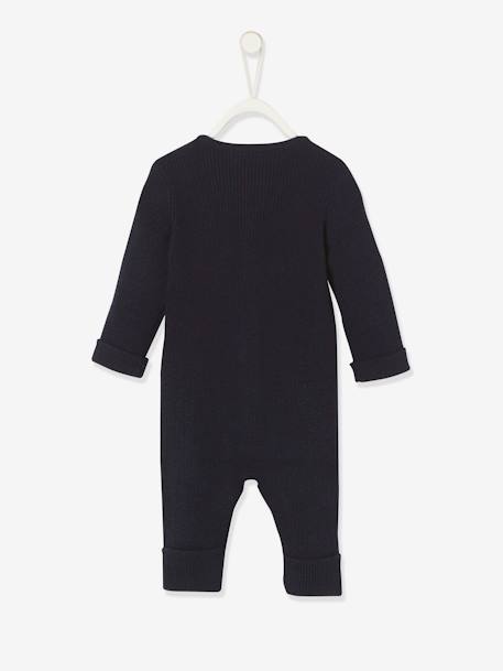 Long Sleeve Jumpsuit in Rib Knit for Babies Beige+Dark Blue+marl grey 