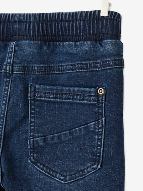 Straight Leg Jeans, Pull-On Cut, Lined, for Boys Denim Blue 