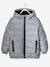 Padded Jacket with Polar Fleece Lined Hood, Reflective Effect & Recycled Fibre Padding for Boys Grey 