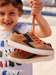 Shoes-Leather Trainers with Laces & Zip, for Boys