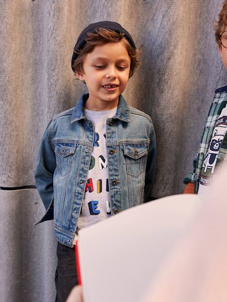 Revamped Denim Jacket, for Boys Denim Blue 