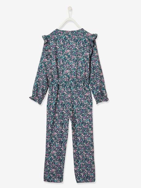 Floral Jumpsuit for Girls Dark Blue/Print+Dark Green/Print 