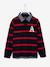 Striped 2-in-1 Effect Polo Shirt, for Boys English green+navy blue+Red Stripes 