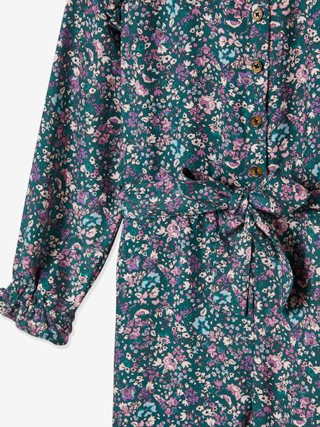 Floral Jumpsuit for Girls Dark Blue/Print+Dark Green/Print 