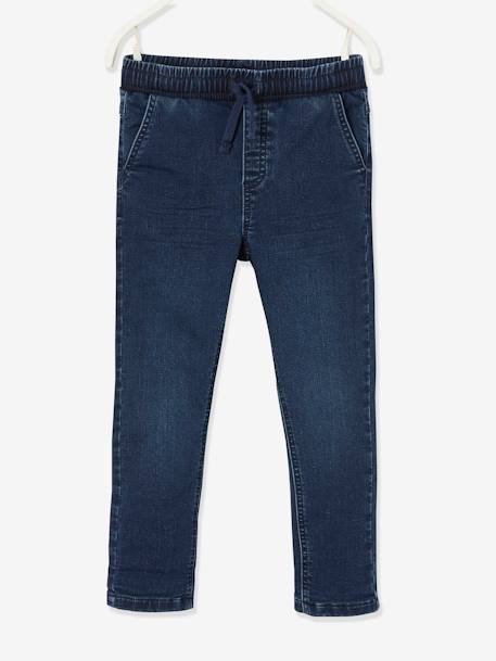 Straight Leg Jeans, Pull-On Cut, Lined, for Boys Denim Blue 