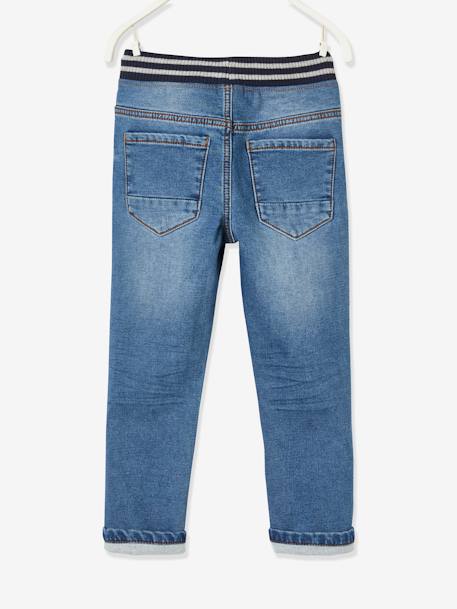 Trousers in Denim-Effect Fleece, Warm Interior brut denim+Denim Blue 