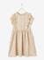 Occasion Wear Dress in Fancy Iridescent Fabric, for Girls pale pink+Shimmery Beige 