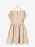 Occasion Wear Dress in Fancy Iridescent Fabric, for Girls pale pink+Shimmery Beige 