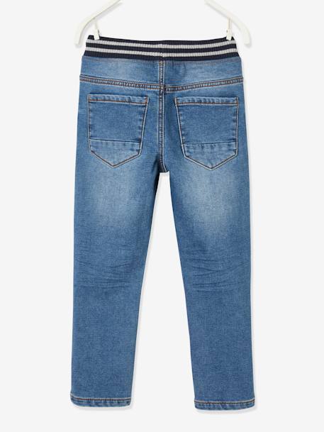 Trousers in Denim-Effect Fleece, Warm Interior brut denim+Denim Blue 